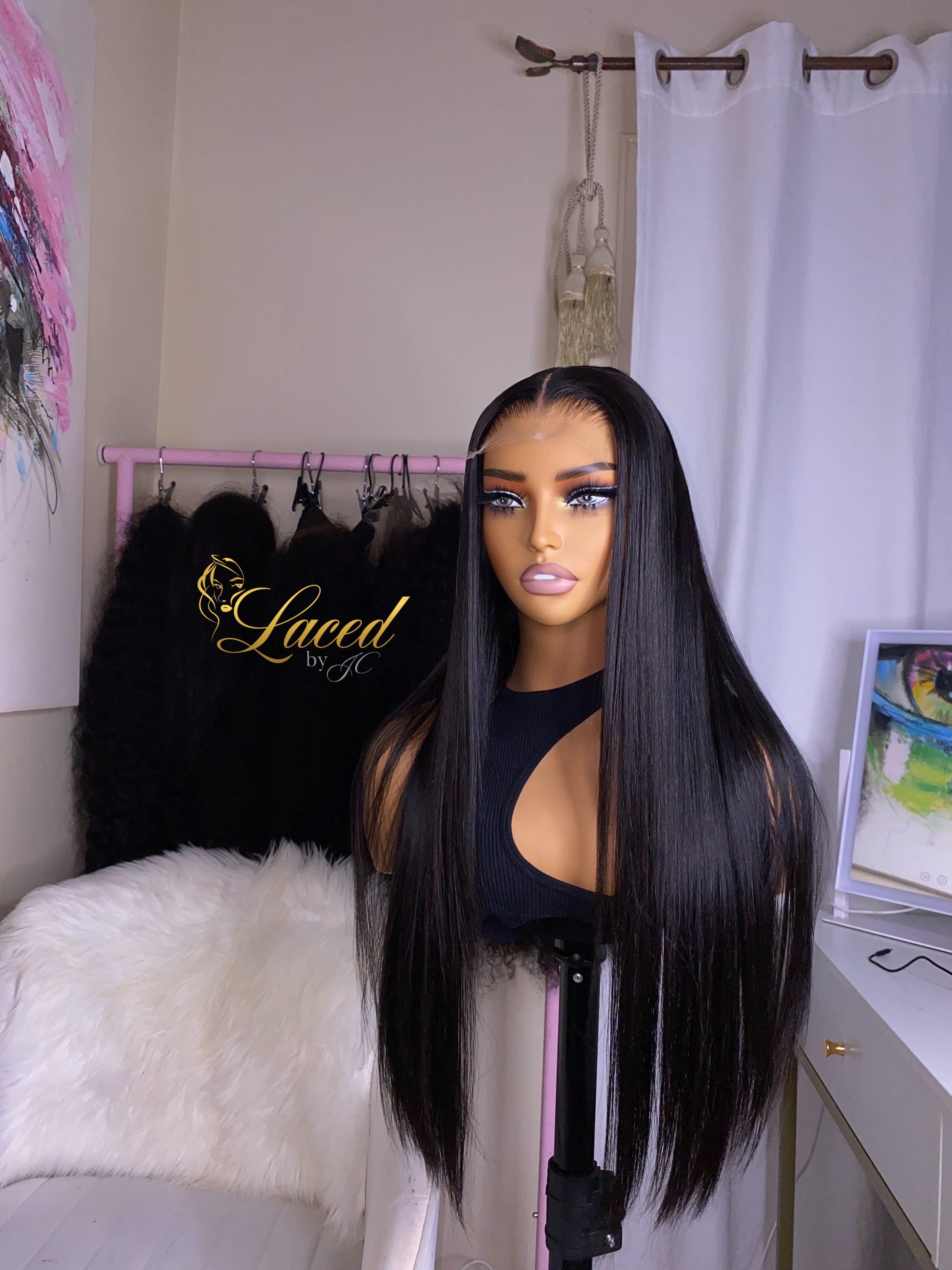 Straight natural color\ jet black