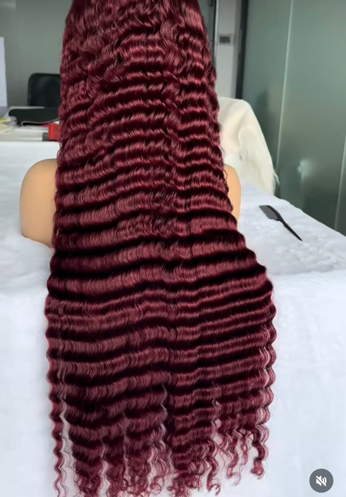 Burgundy RED 13x6 HD lace  Deep wavy wig