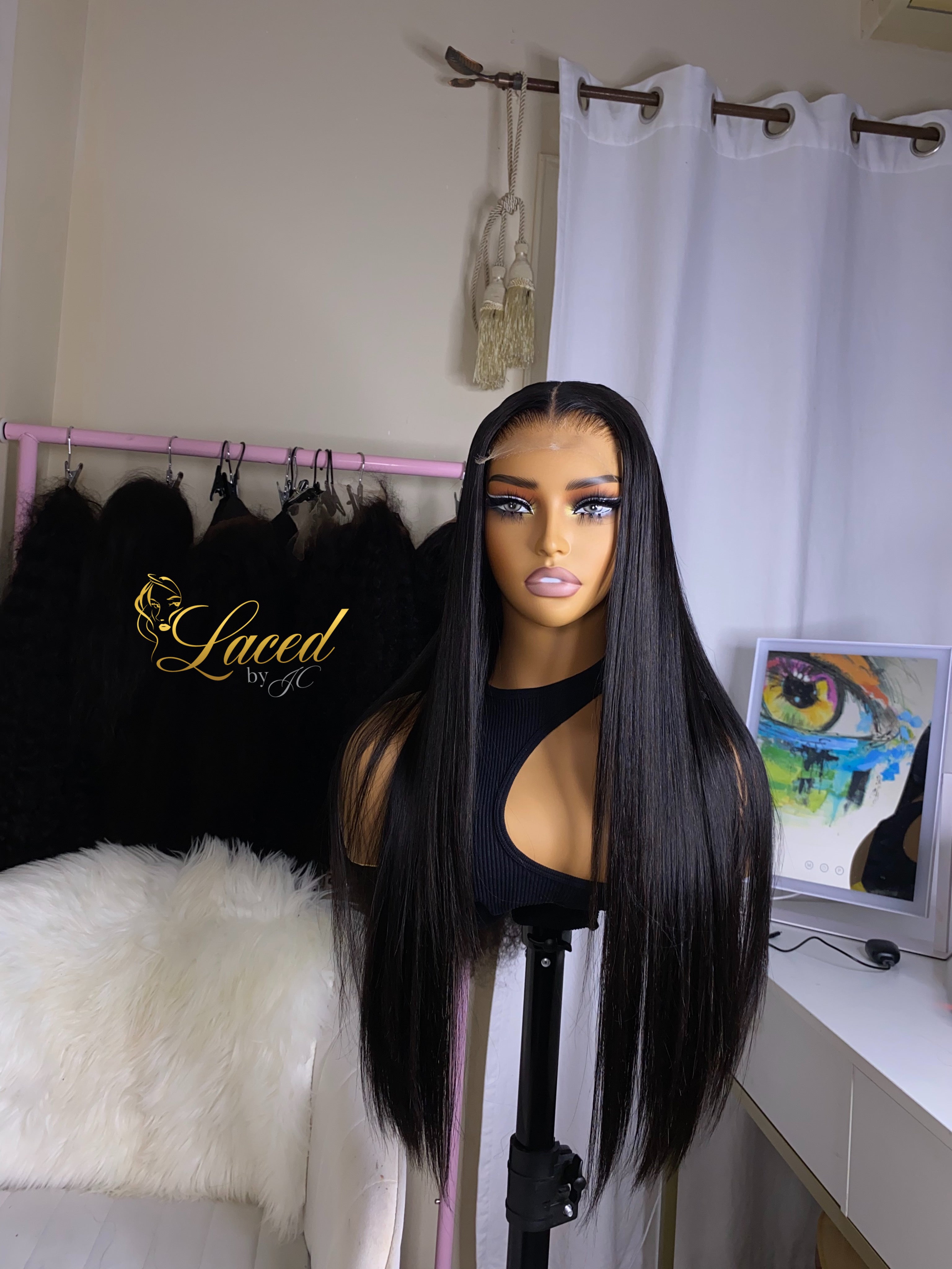 Straight natural color\ jet black